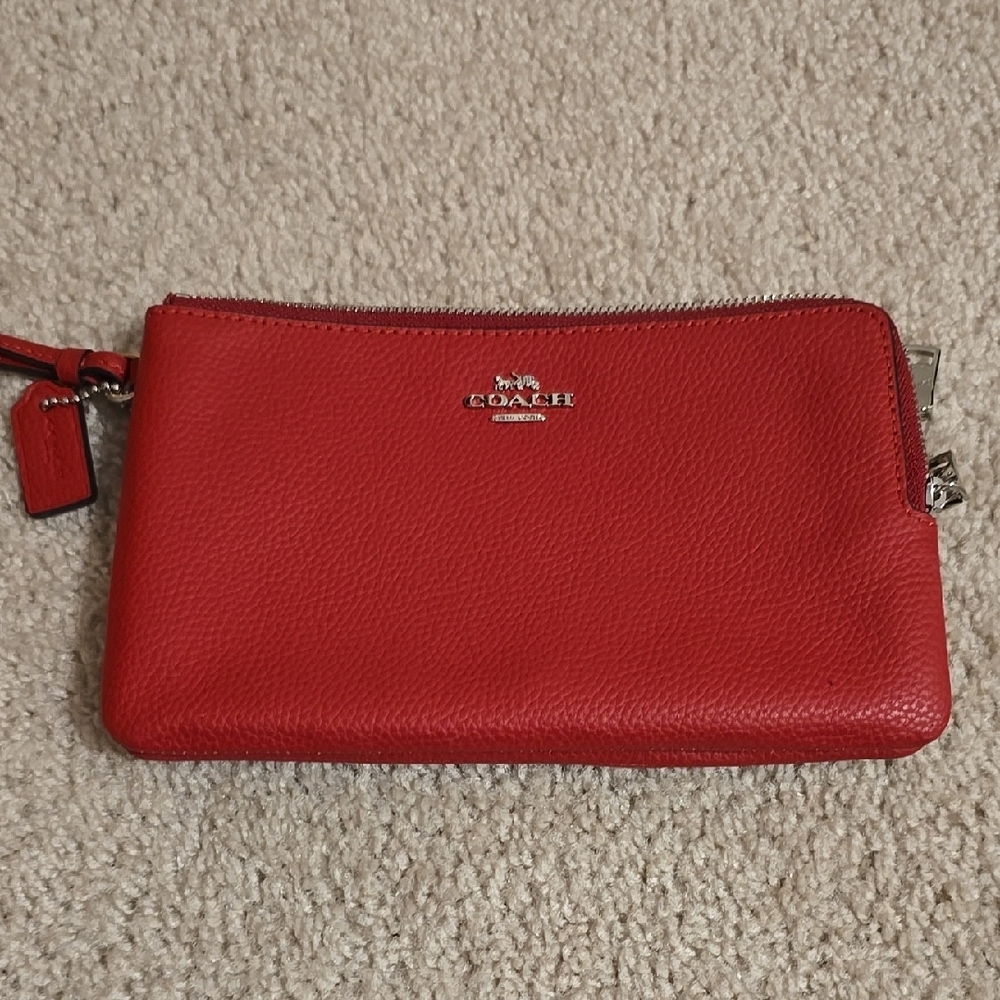 Coach Red Leather Wristlet